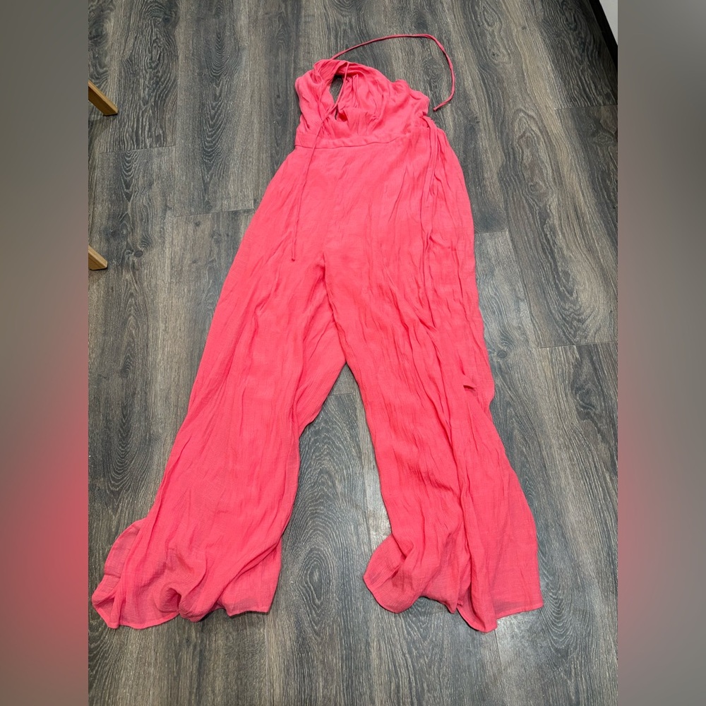 Elegant Pink Halter Jumpsuit